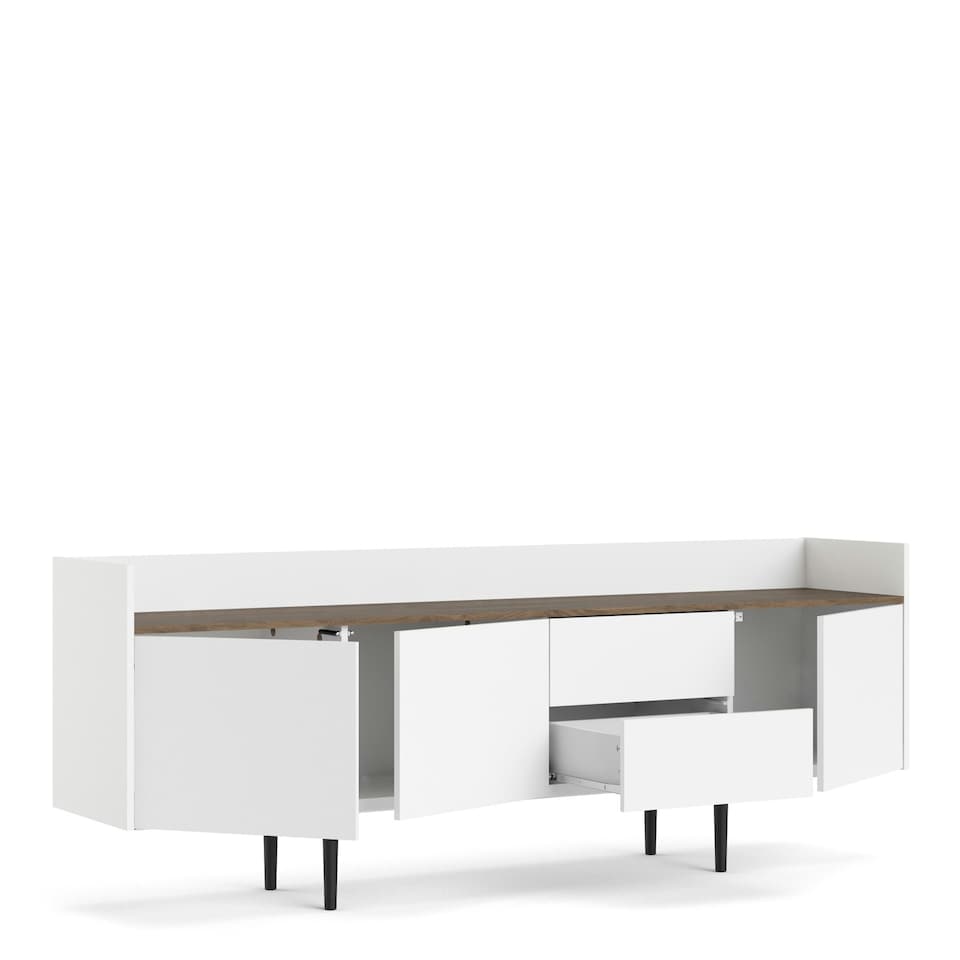 image 1 of Unit Sideboard 2 Drawers 3 Doors in White and Walnut