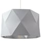 image 2 of Grey Cotton 12 Inch Geometric Shade with Inner Brushed Silver Metal Effect Lining | Grey