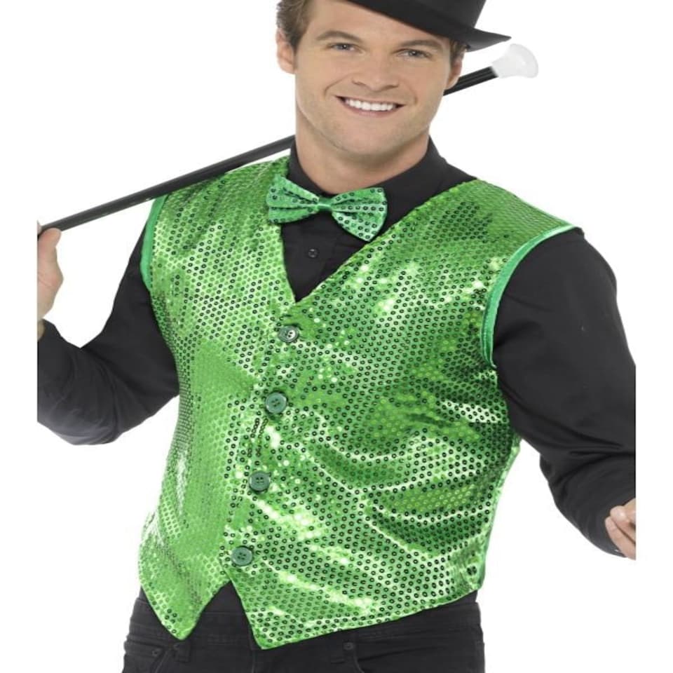 Sequin Waistcoat - Green - 43131L L