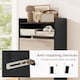 image 8 of COSTWAY Slim Hidden Narrow Shoe Organizer Cabinet with Open Storage-Black
