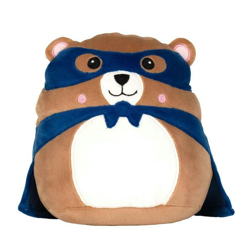image 1 of Mumbles SquidgeMe Hero Bear Plush Toy - Blue - 23cm