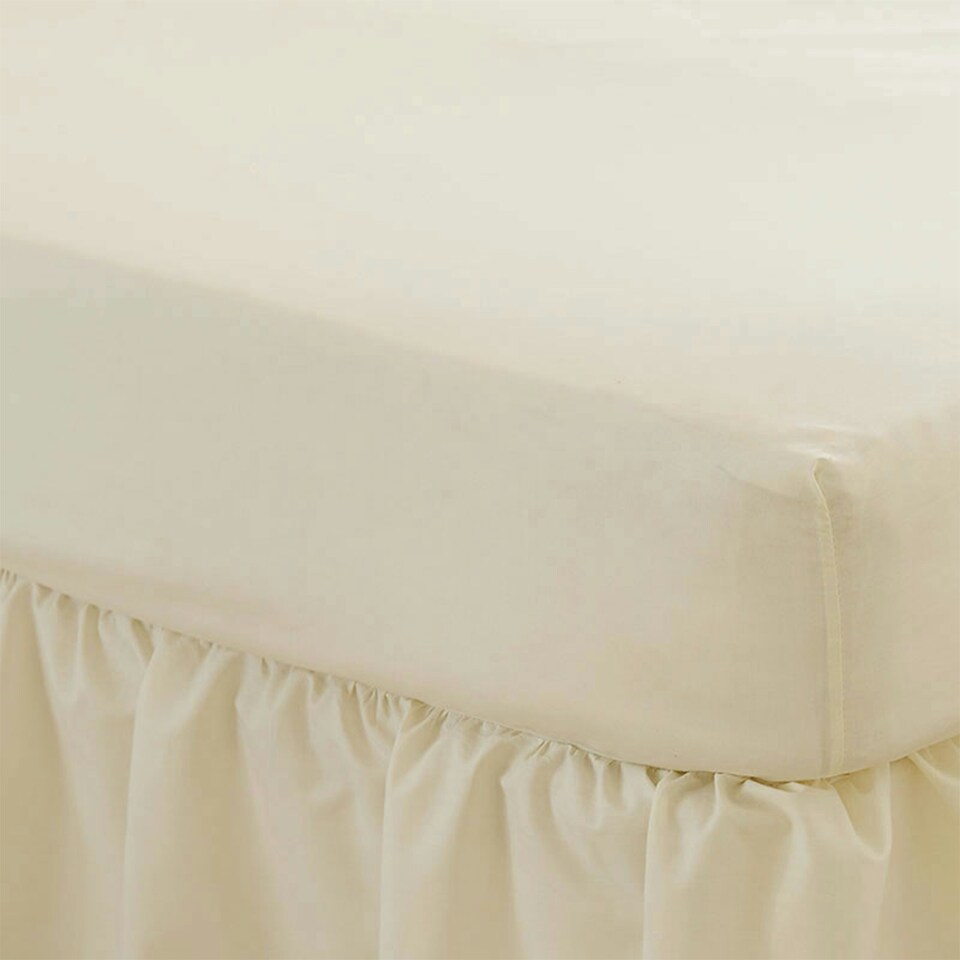 image 1 of Martex Percale Fitted Sheet Cream Double Cream | Double