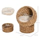 image 4 of PawHut Wicker Cat House, Raised Cat Bed with Cylindrical Base, 50 x 42 x 60 cm
