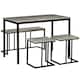 image 2 of HOMCOM Dining Table and Chairs Set for 4 People, Concrete Effect Kitchen Table and Bench Set with Steel Frame, 4 Piece Dining Room Sets, Grey