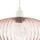 image 5 of Modern Designer Soft Pink Line Ribbed Glass Oval Pendant Lamp Shade | Pink