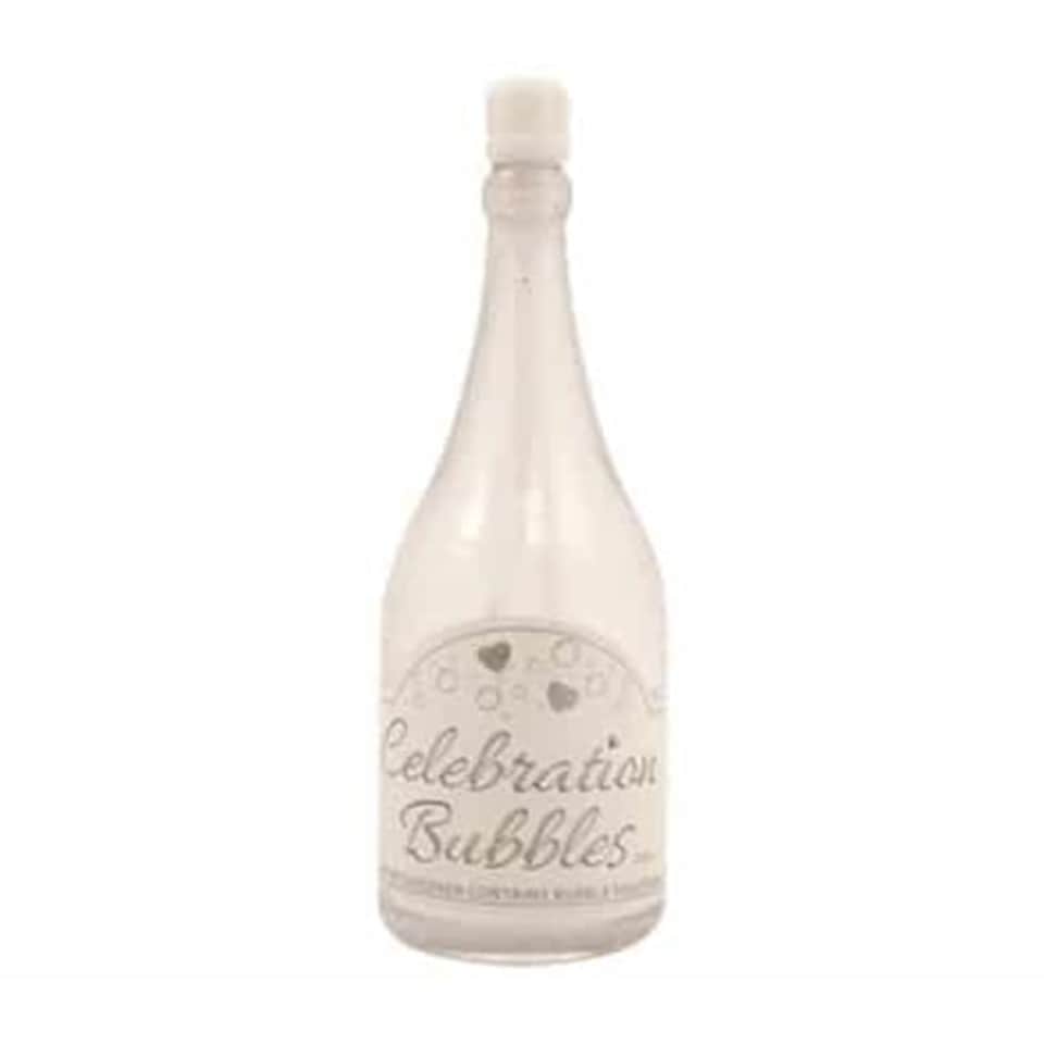 Champagne Bottle Bubbles White