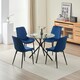 image 1 of New York Dining Table with 4 Amelia Velvet Chairs | Blue | 5