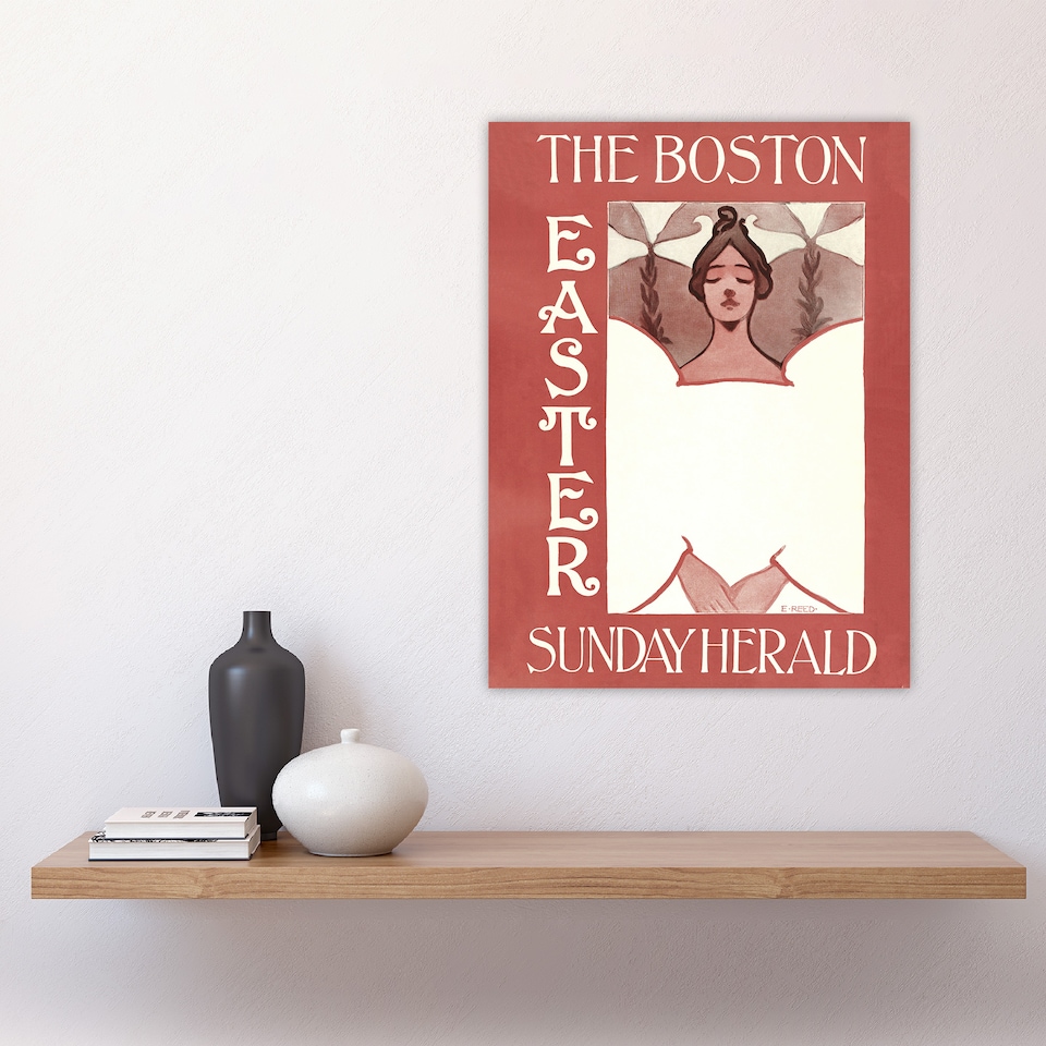 image 1 of Herald Easter Cover Art Nouveau Vintage Wall Art Print Ethel Reed 18x24"