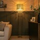image 1 of ValueLights Enna Gold Moroccan Style Floor Lamp with Acrylic Jewel Droplet Drum Lampshade - Bulb Included Gold