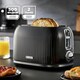 image 2 of GEEPAS 2 Slice Toaster |1000W Black Fluted | Black
