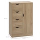 image 7 of HOMCOM Freestanding Bathroom Cabinet with 4 Drawers and Door Cupboard Natural