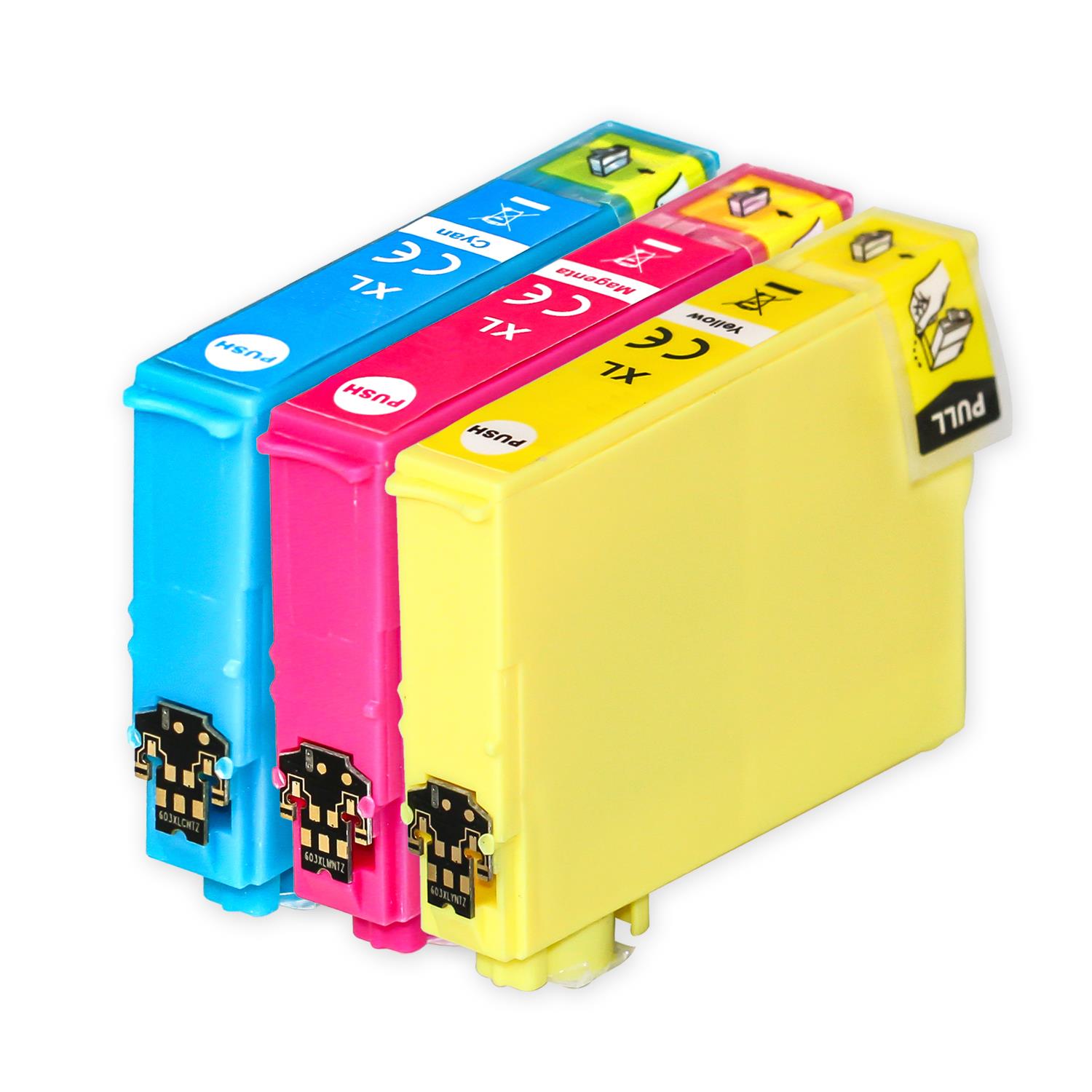 1 Go Inks Set of 3 Ink Cartridges to replace Epson 502XL C/M/Y Compatible / non-OEM for Epson WorkForce & Expression Printers (3 Inks)