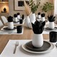 image 9 of ECONX Black 2 Ply 4 Fold Paper Napkins Tissue Serviettes for Birthdays Weddings Parties 1000PK