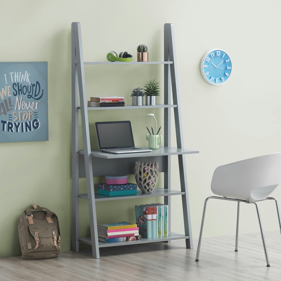 image 1 of Ladder Bookcase Desk