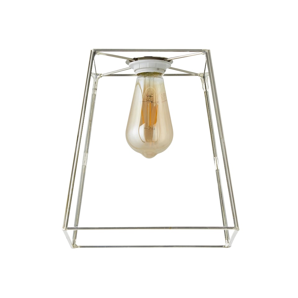 image 1 of ValueLights Susie Pair of Glass Pendant Lantern Chrome Lamp Shades | Chrome
