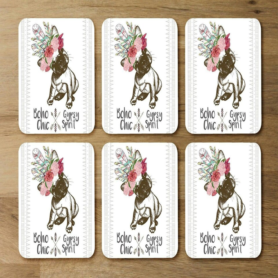 image 1 of portrait of french bulldog puppy (Coaster)