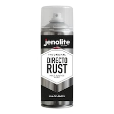 Jenolite Directorust All-in-One Multi-Surface Paint - Black Gloss - 400ml Spray Can
