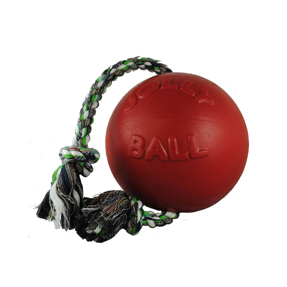 Jolly Pets Romp-N-Roll Dog Ball - Red - 4.5in