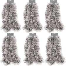6 x 2 Metres Pack Silver Chunky Christmas Tinsel