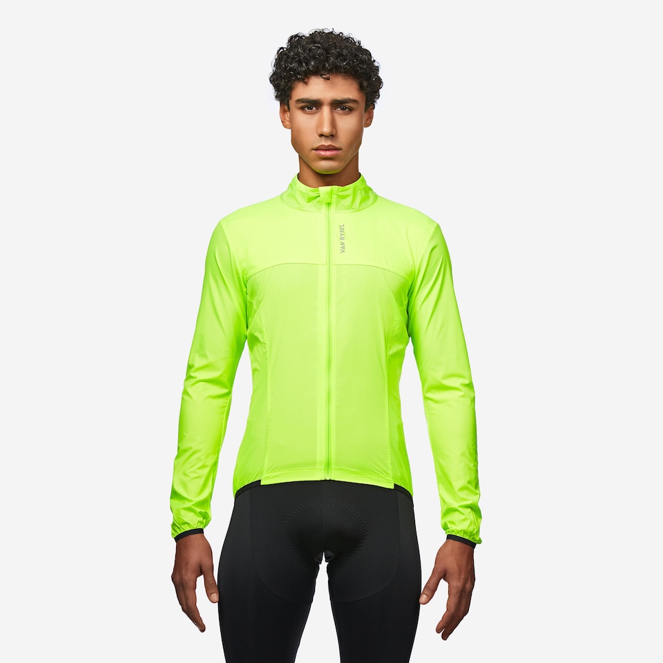 image 1 of Decathlon Men's Long-Sleeved Ultra-Light Road Cycling Windbreaker Racer - Yellow