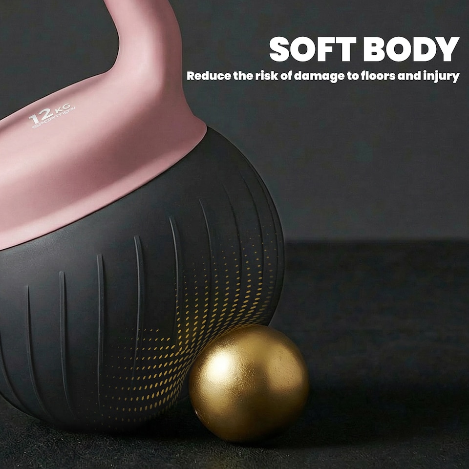 image 1 of SPORTNOW Soft Kettlebell, 12kg Kettle Bell with Anti-Slip Grip for Home Gym | Brown | Coffee | 12