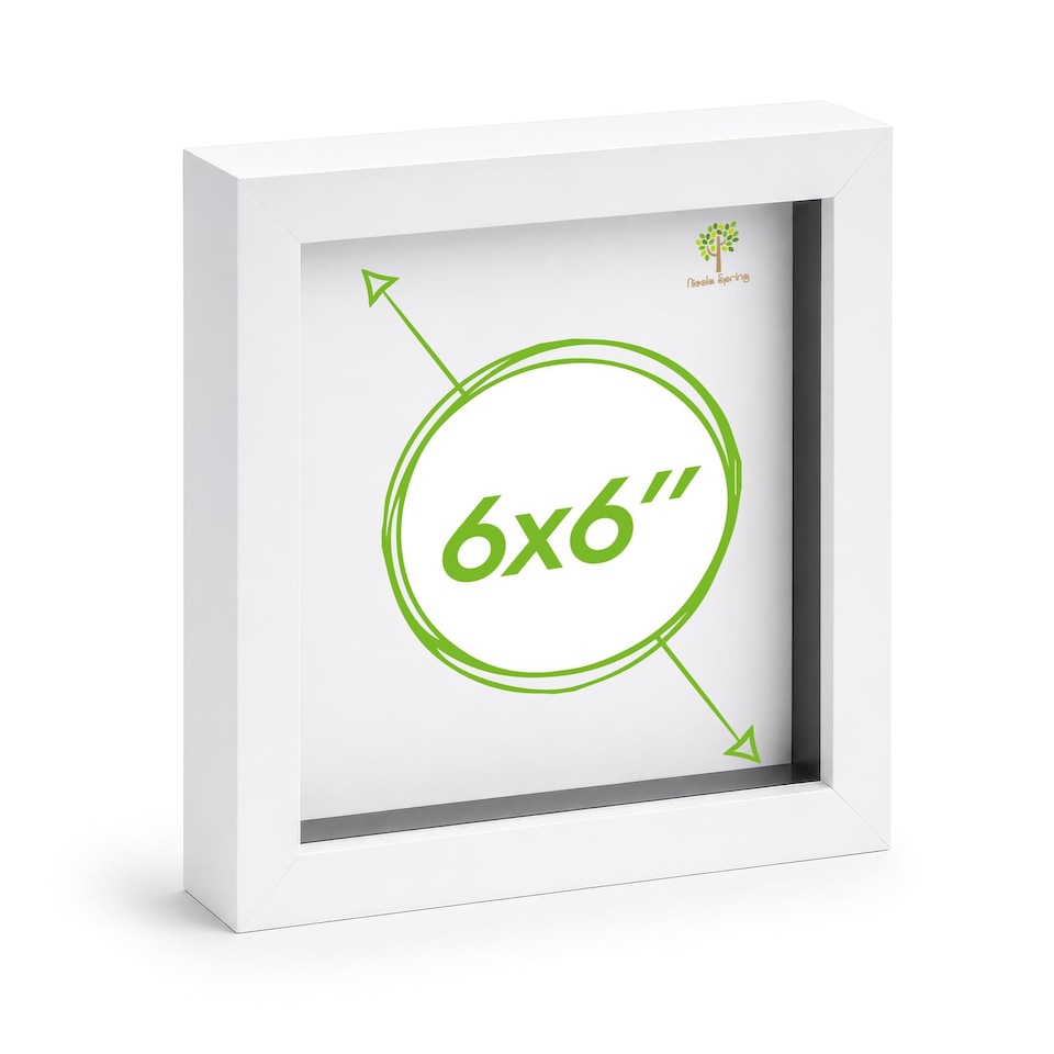 image 1 of Nicola Spring 3D Box Photo Frame - 6 x 6" - White