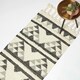 image 1 of Homescapes Kota Black and Grey Kilim Runner Wool Rug - 66 x 200 cm | Grey | 66 x 200 cm