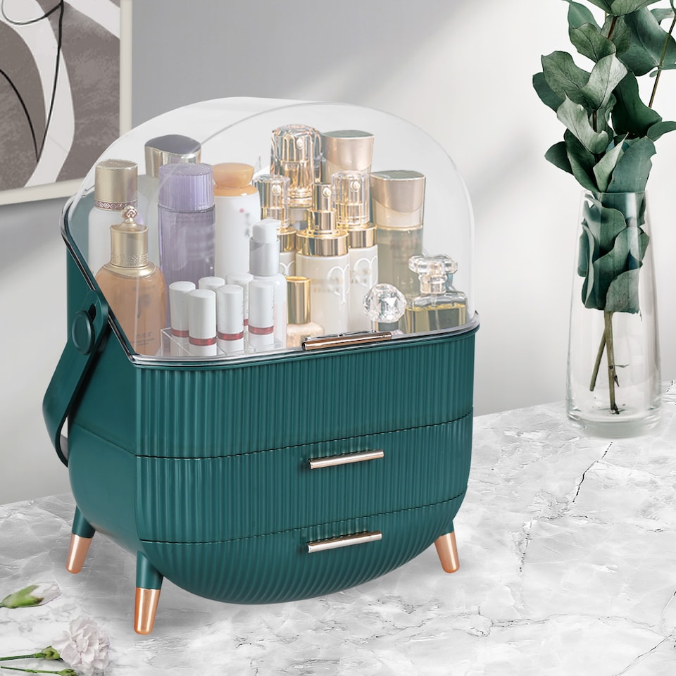 image 1 of ilus Makeup Organizer Case Drawer Portable Cosmetic Jewellery Storage Box