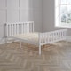 image 7 of Small Double White Wooden Bed 4ft Solid Pine Furniture High End Slatted Base