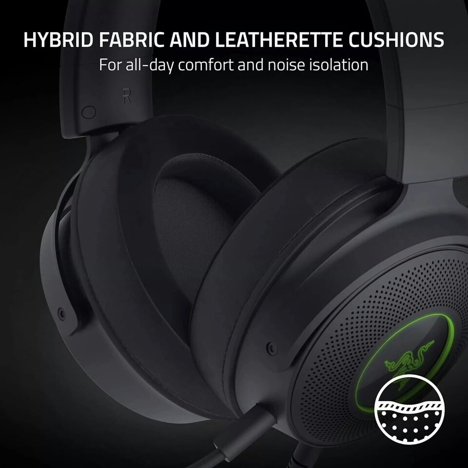 image 1 of Razer Kraken Kitty V2 Pro Wired RGB Headset with Interchangeable Ears Black