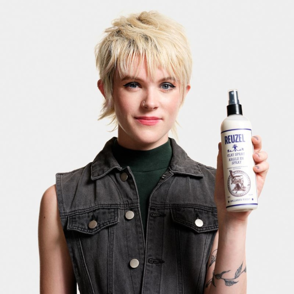 image 1 of Reuzel Clay Hairspray for Men, Texturizing & Volumizing Spray, Matte Finish, Lightweight Hold, 3.38oz 100ml