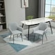 image 6 of HOMCOM Dining Chairs Upholstered Linen Fabric Metal Legs, Set of 2, Light Grey