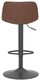 image 5 of Antico Faux Leather Kitchen Bar Stool, Matt Black Stem & Base, Adjustable Gas Lift With Backrest, Breakfast Bar Stool - Brown