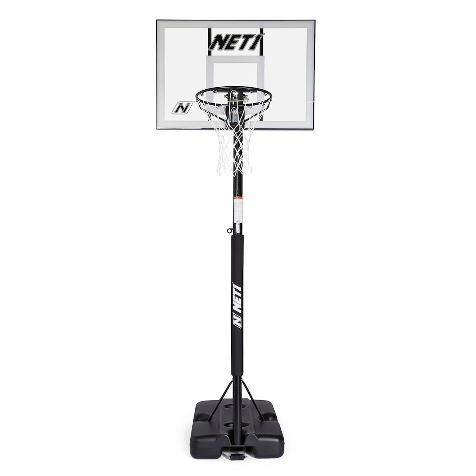 image 1 of NET1 Millennium Portable Basketball Hoop — Adjustable 7'6" to 10' (2.28–3.05 m), Polycarbonate Backboard | Multi | BLACK | 4396