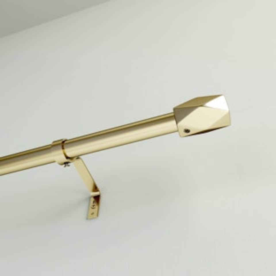 image 1 of 16 - 19mm Gold Tetra Eyelet Metal Curtain Pole 70 - 120cm Gold | Gold