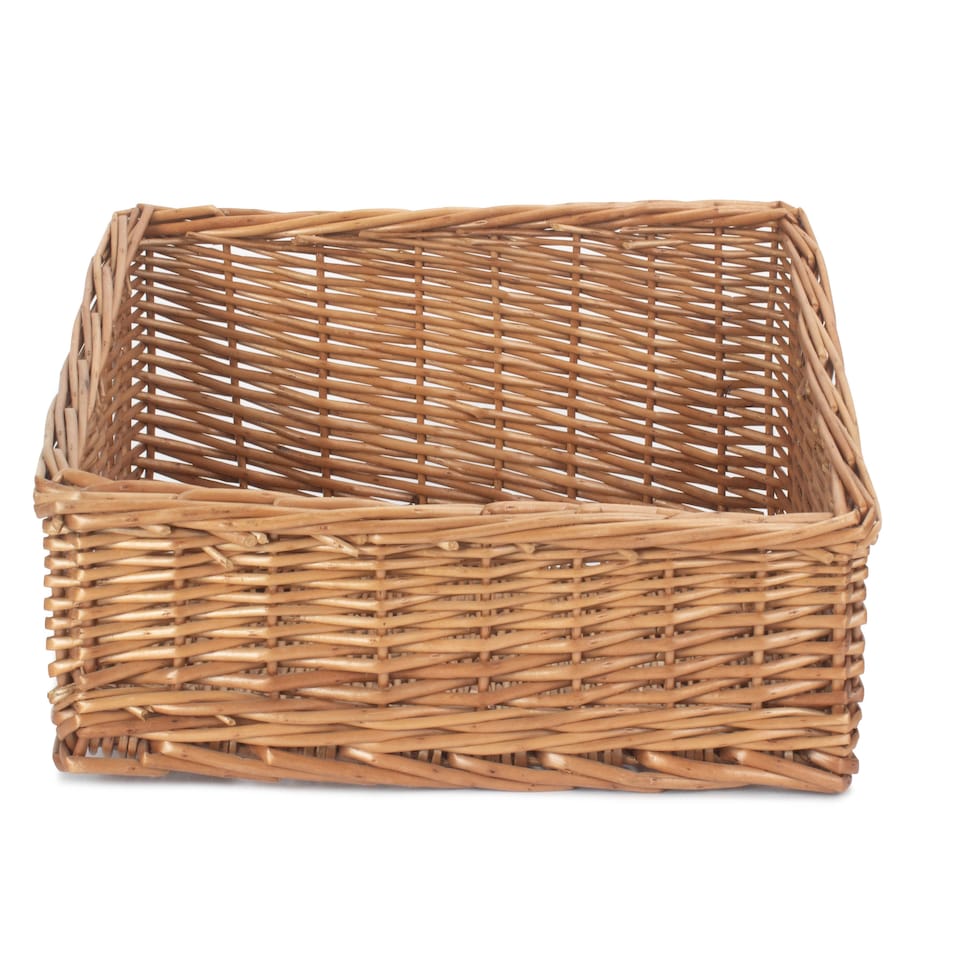image 1 of Light Steamed Wicker Display Tray | Brown | Brown | One Size