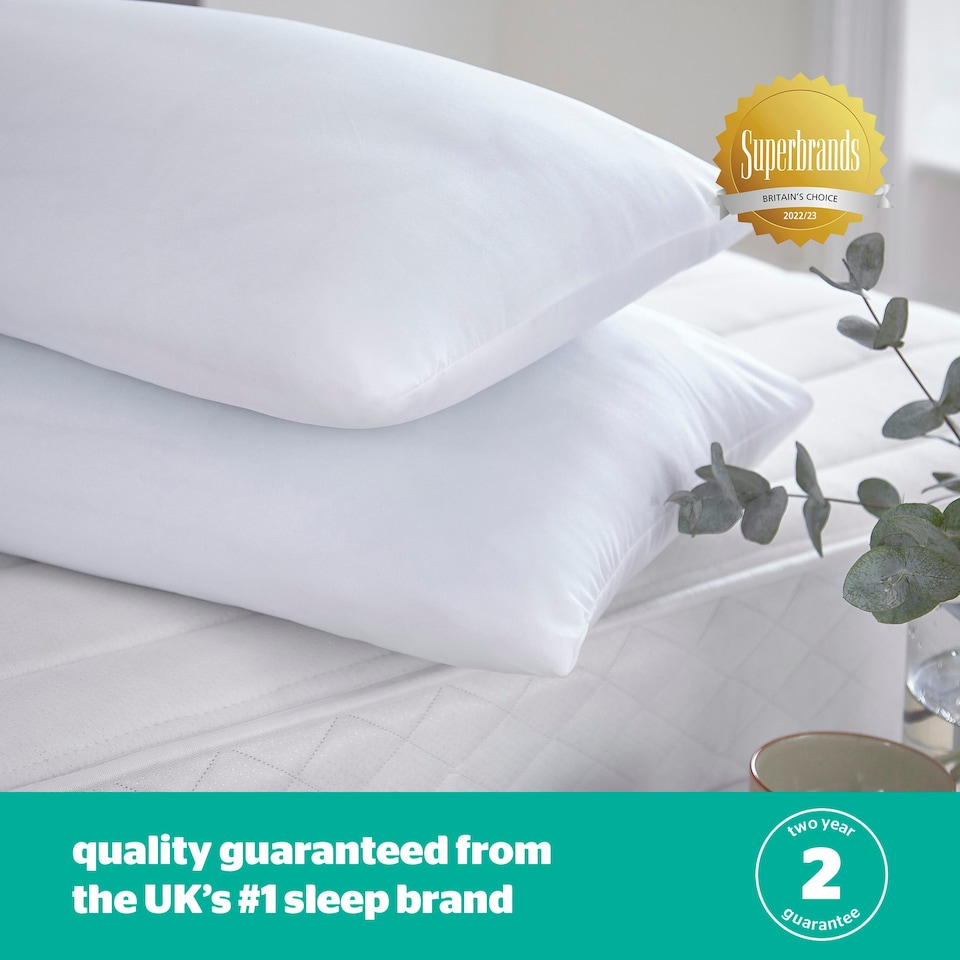 image 1 of Silentnight Just Like Down Bed Pillows, Hypoallergenic, Made in the UK, 2 Pack
