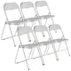 image 1 of 6 Pc Folding Lightweight Chair Set Portable Metal Frame PVC Velvet Ribcord Seats | Multi | Beige Ribcord
