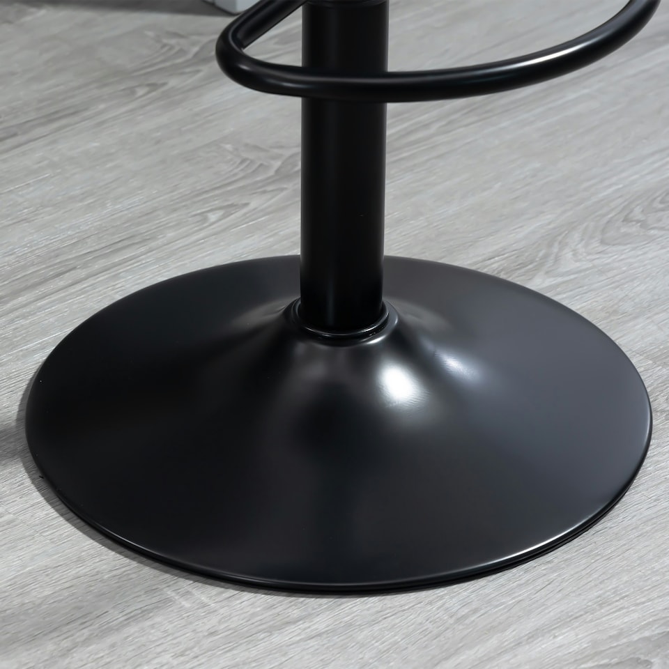 image 1 of HOMCOM Adjustable Bar Stools Set of 2, Swivel Barstool W/ Footrest Black
