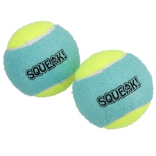 2PK Large Squeaky Tennis Balls Puppy Dog Chuck Fetch Play Time- 8cm