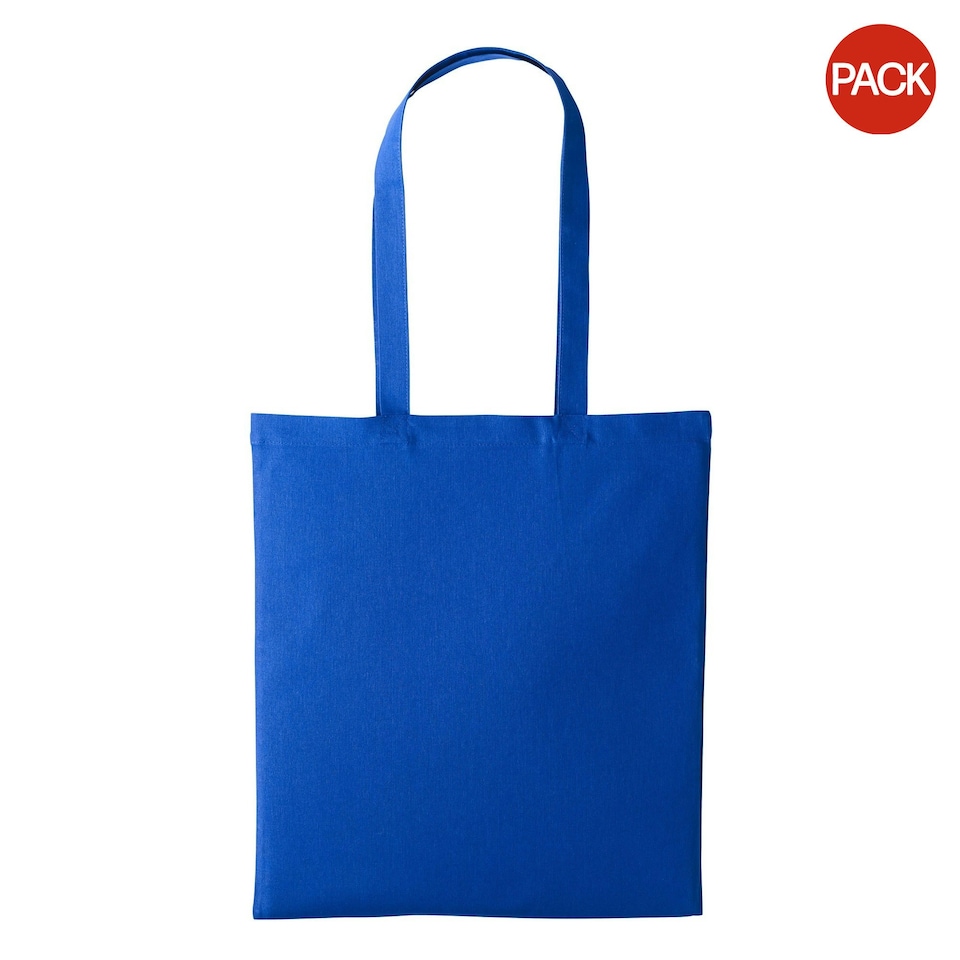 Nutshell Plain Strong Shoulder Shopper Bag (Pack of 2) - Royal - One Size Blue