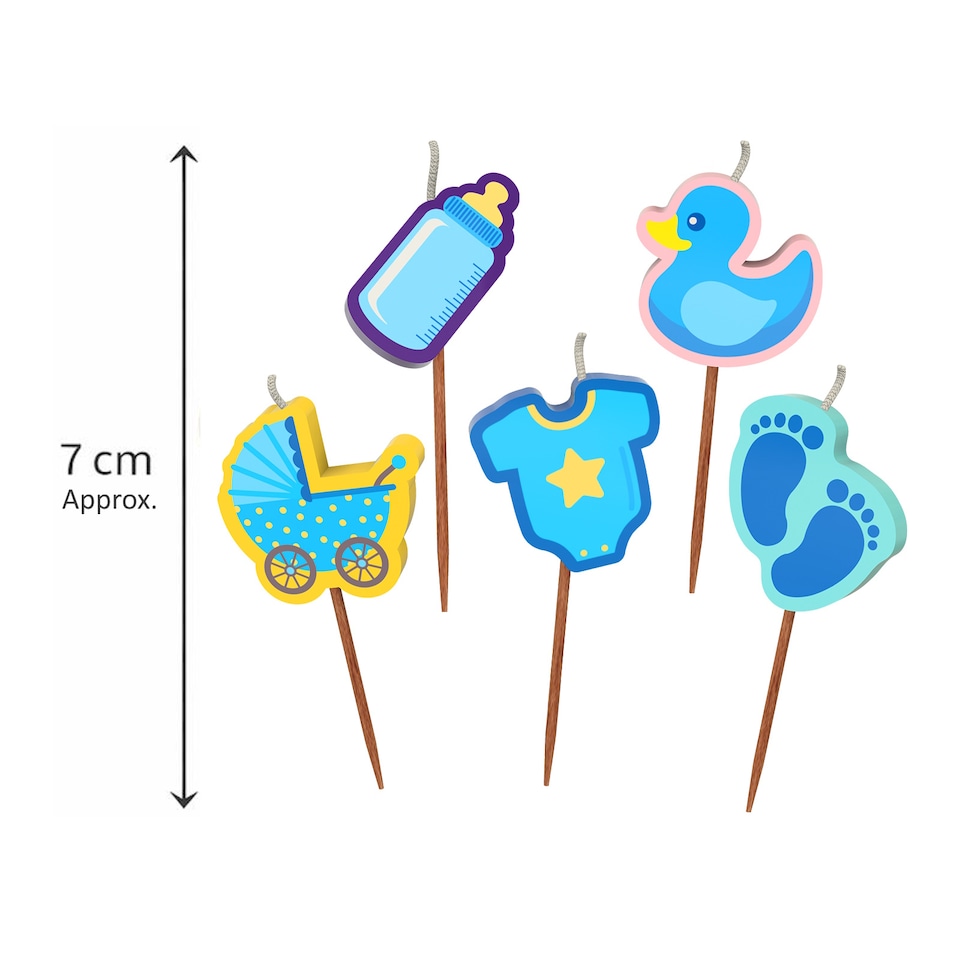 image 1 of Novelty Cake Candle Set - Baby Boy
