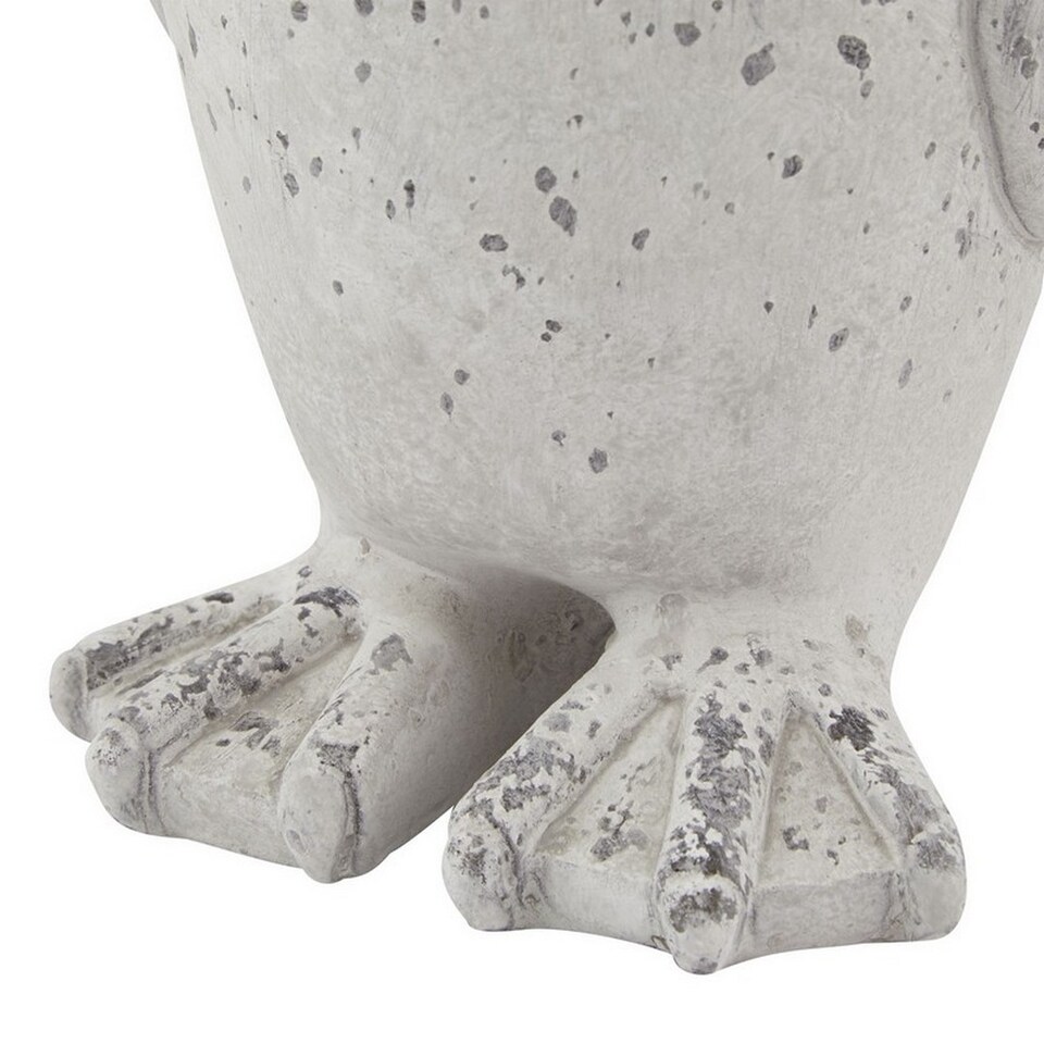 image 1 of Medium Stone Effect Penguin Statue - Ceramic - L13 x W13 x H26 cm - Grey