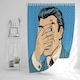 image 2 of The confused man hide and seek game pop art comics retro style Halftone (Shower Curtain)