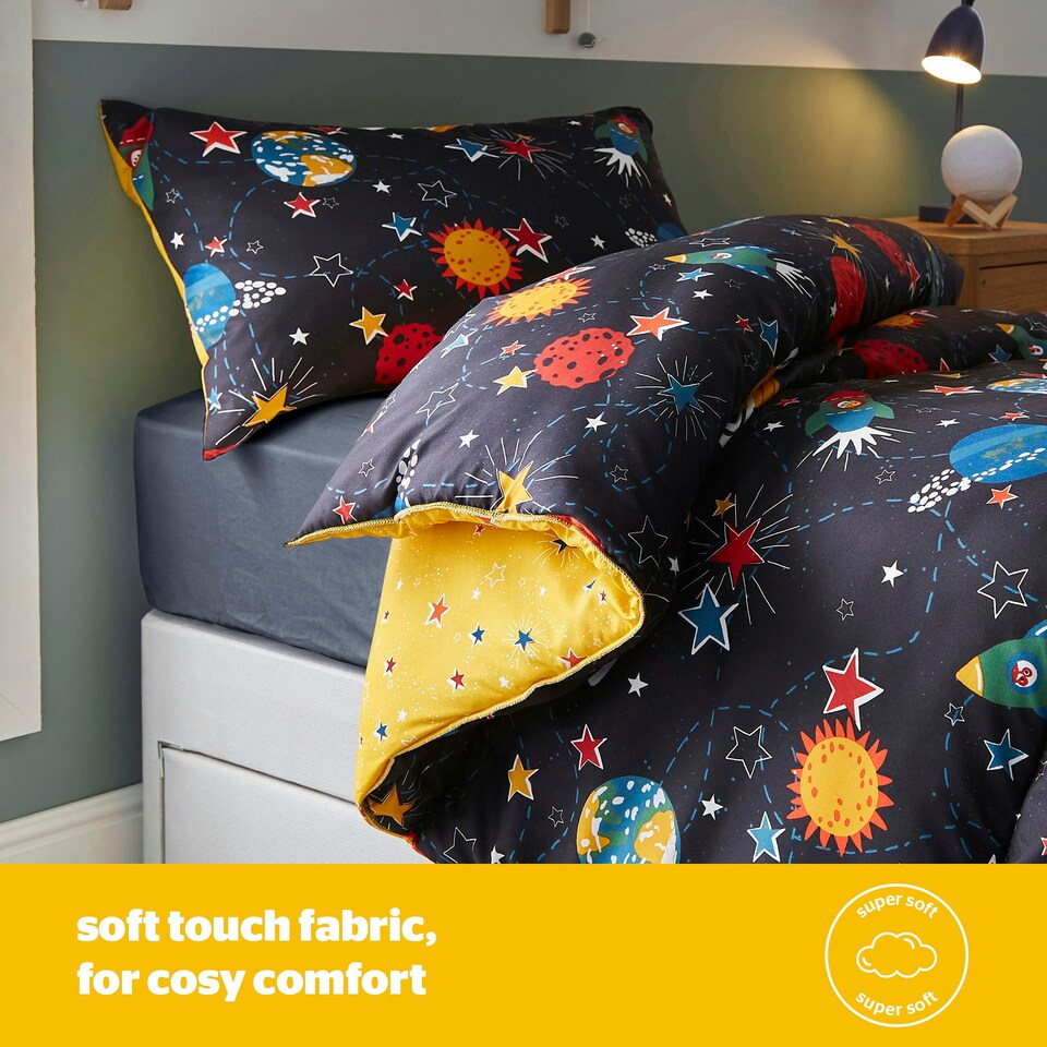 image 1 of Silentnight Healthy Growth Coverless Duvet with pillowcase, 9 Tog, Space Print, Single
