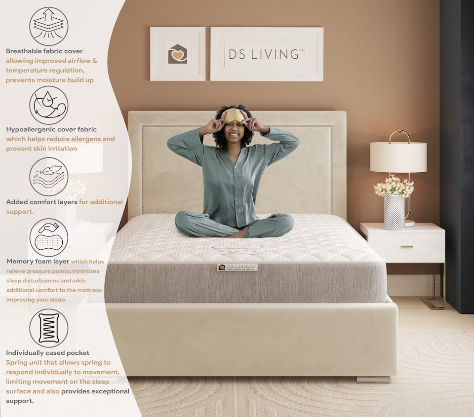 image 1 of Elevate Memory Hybrid Essentials Mattress | Grey
