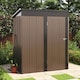 image 5 of Living and Home Garden Storage Shed with Lockable Door - Brown 154.5 x 94 x 181cm