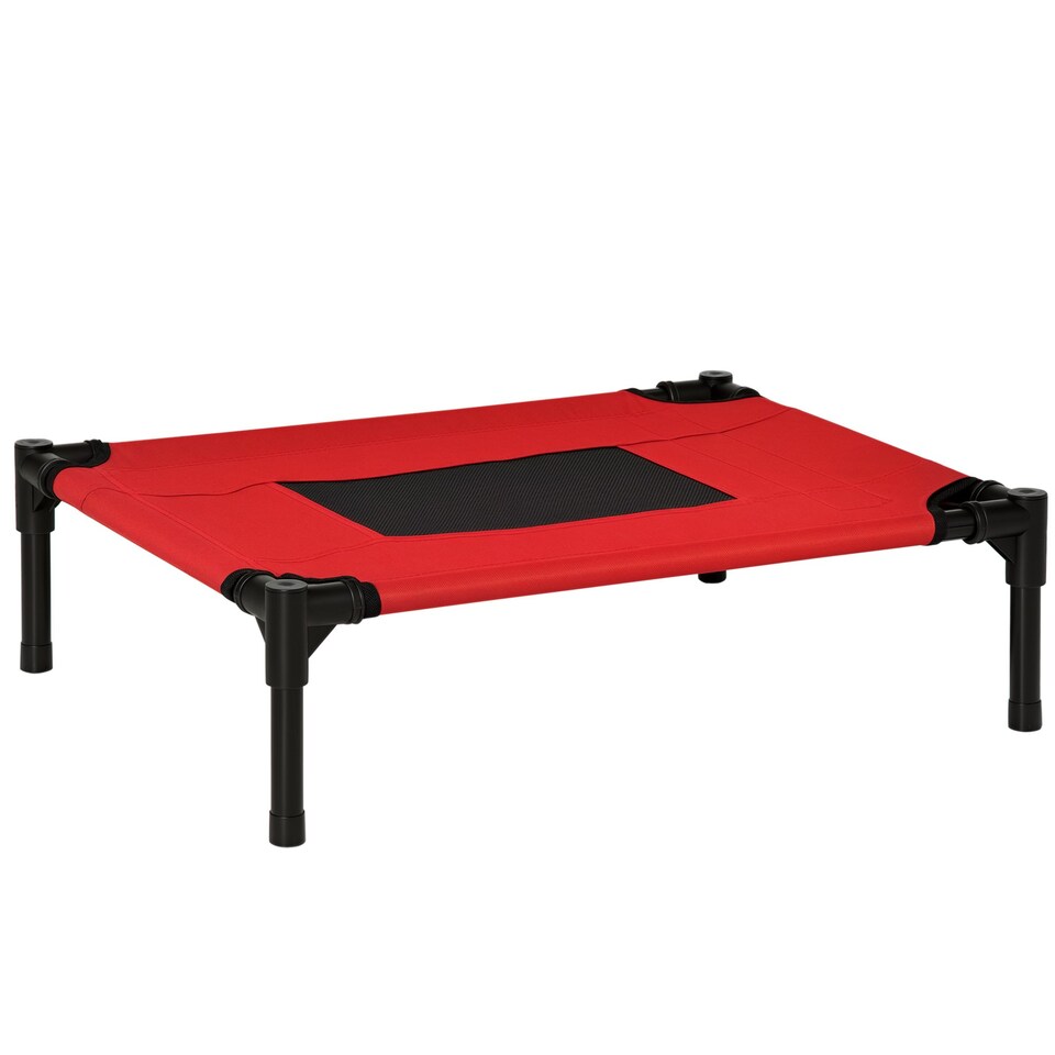 image 1 of Pawhut Elevated Pet Bed Dog Cool Cot Sleep Indoor Outdoor Portable Basket Red