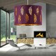 image 5 of Set of 2 Fern - Burgundy Cut Out 25cm Pendant Lightshades Purple | Gold