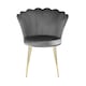 image 4 of FREYA Petal Chair Velvet Upholstered Fabric - Grey Grey